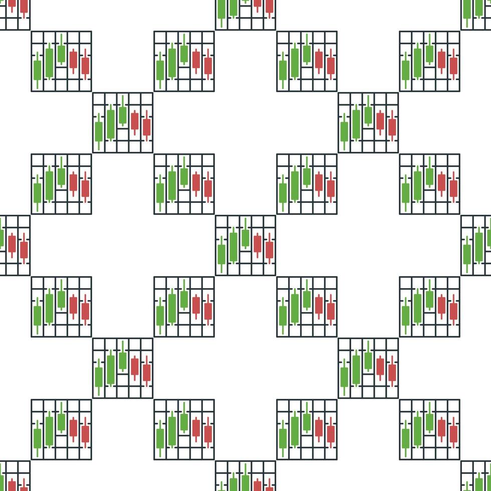 Stock Market Data Visualization Cryptocurrency Candlestick Chart seamless pattern vector