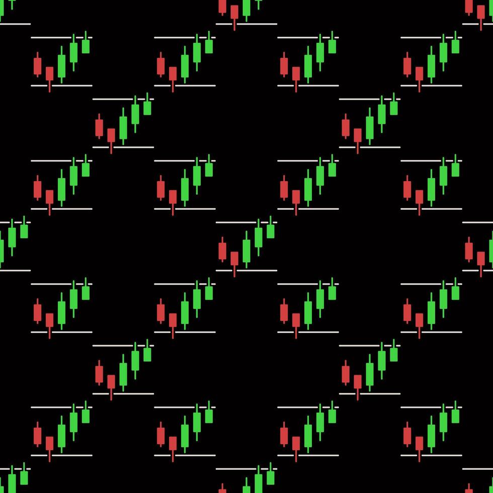 Crypto Trading Candlestick Chart colored seamless pattern vector