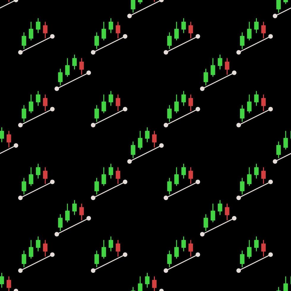 Trading and Crypto Analytics colored seamless pattern vector