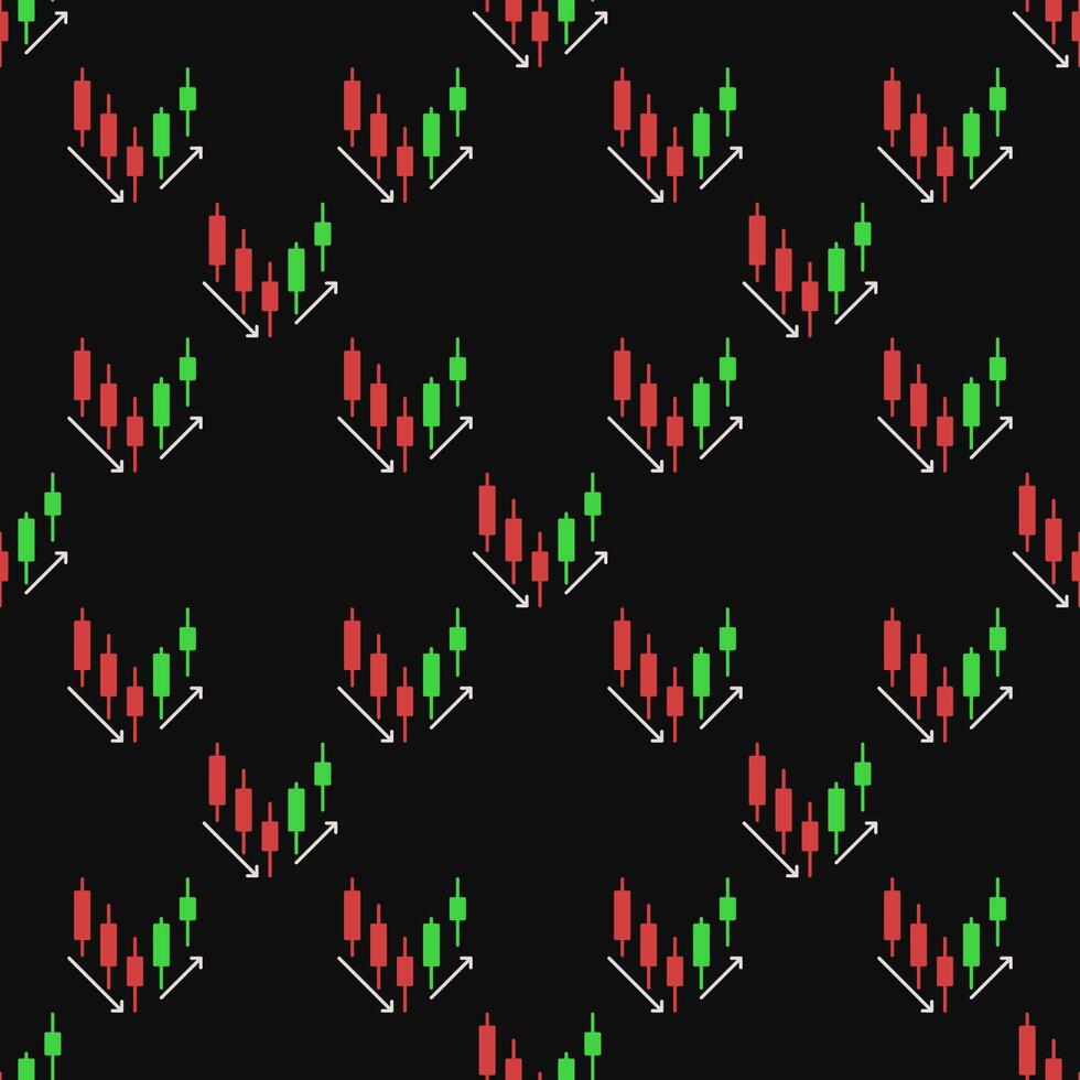 Trend Reversal Candlestick Chart colored seamless pattern vector