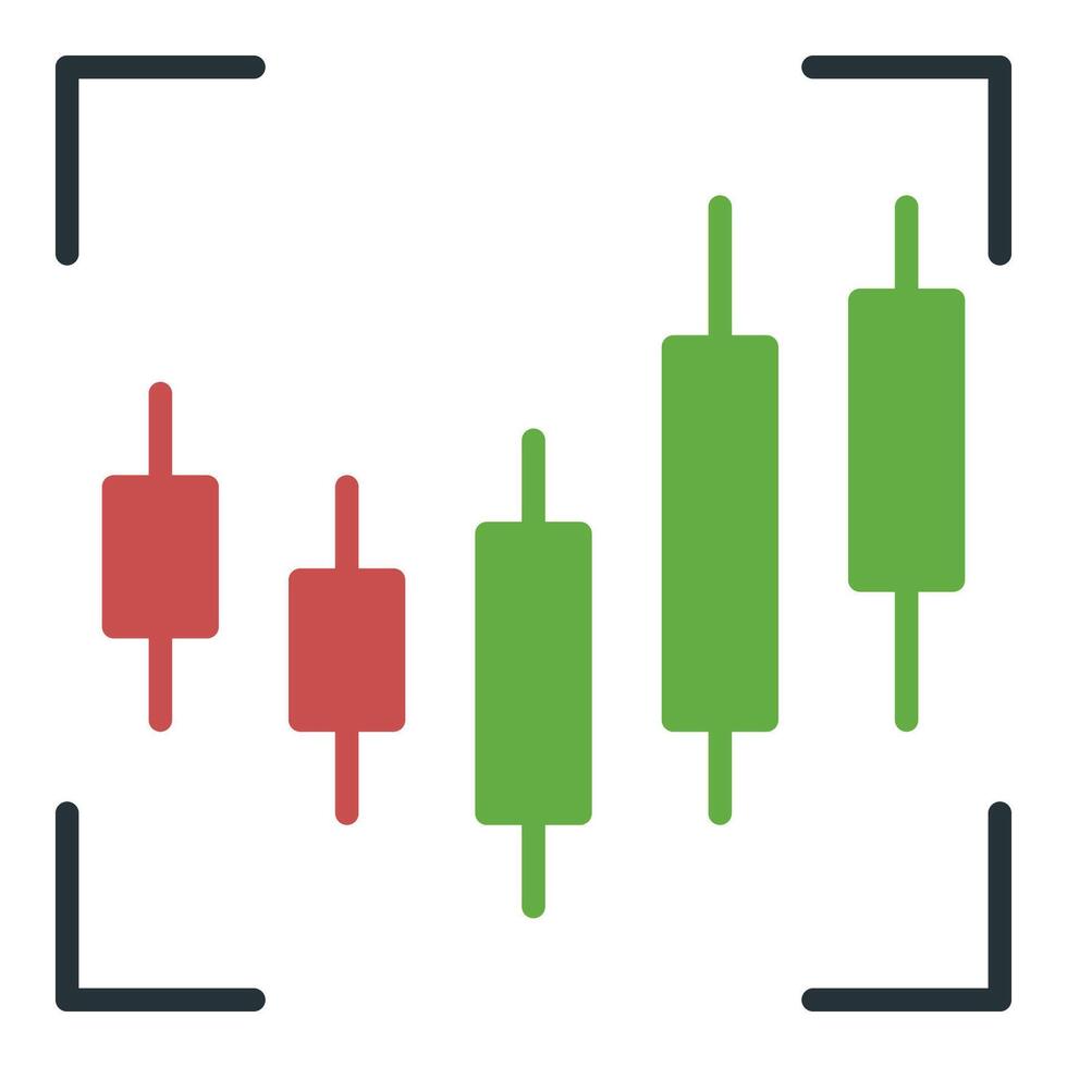 Candlestick Chart Analysis Cryptocurrency Trading icon or symbol vector