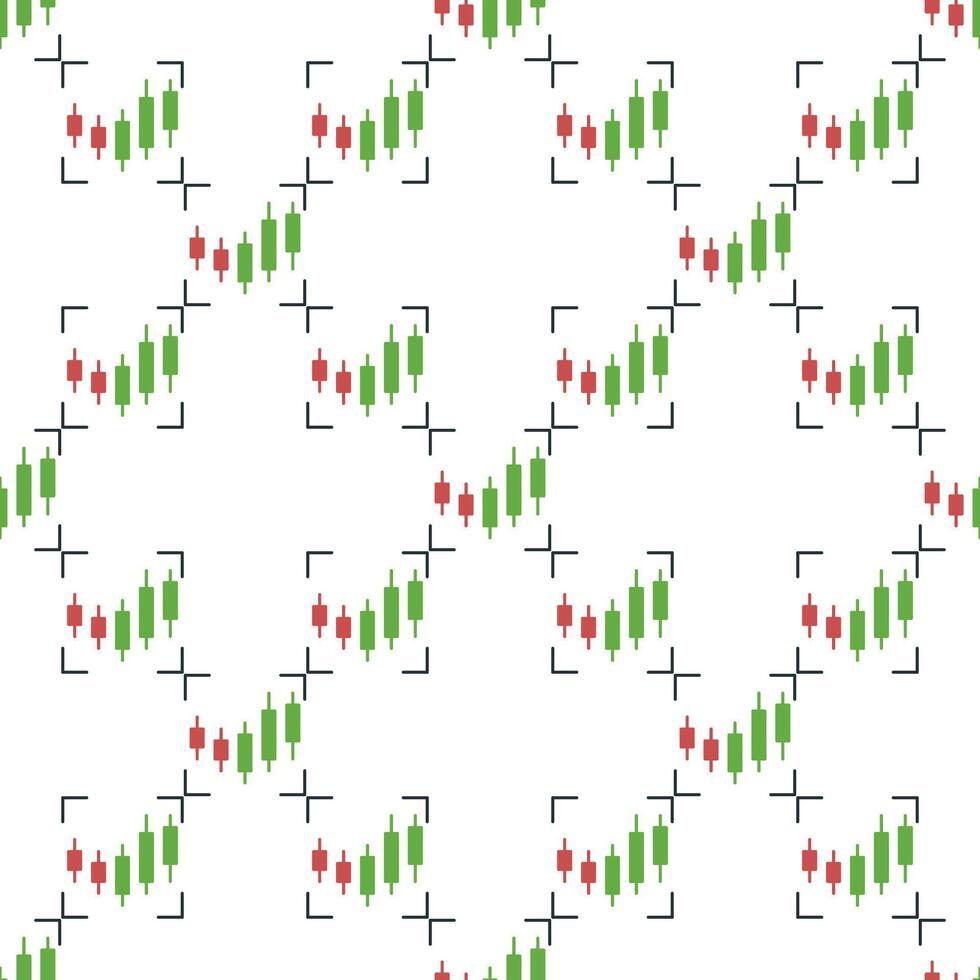 Candlestick Chart Analysis Cryptocurrency Trading seamless pattern vector