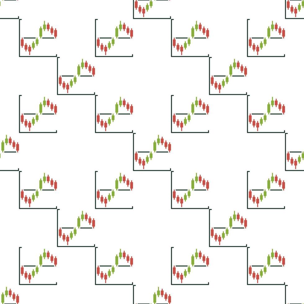 Cryptocurrency Candlestick Chart Analytics simple seamless pattern vector