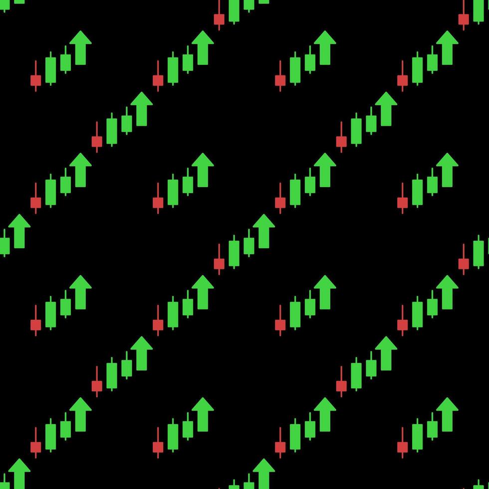 Uptrend Candlestick Chart Trading colored seamless pattern vector