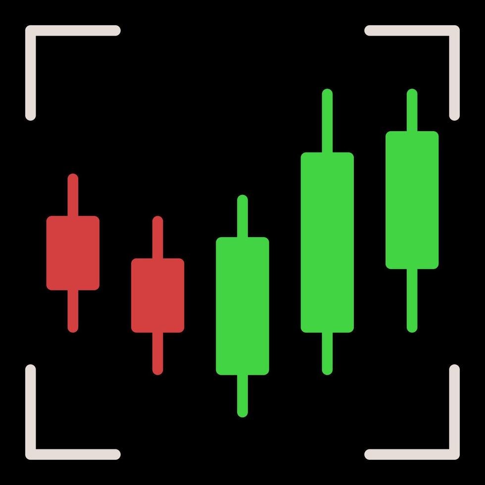 Candlestick Chart Analysis Crypto Trading colored icon or logo element vector