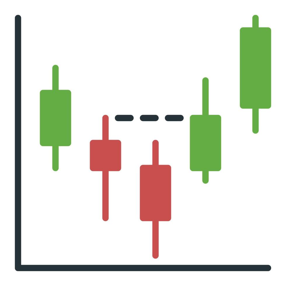 Candlestick Chart Stock Market Trading icon or sign vector