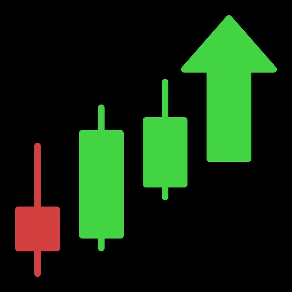 Uptrend Candlestick Chart Trading colored icon or sign vector