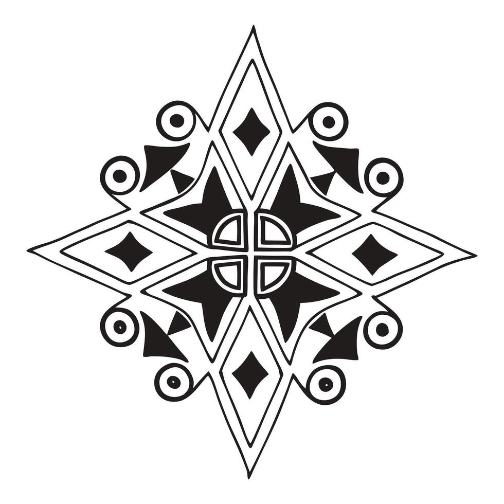 a black and white design of a star with a pattern vector