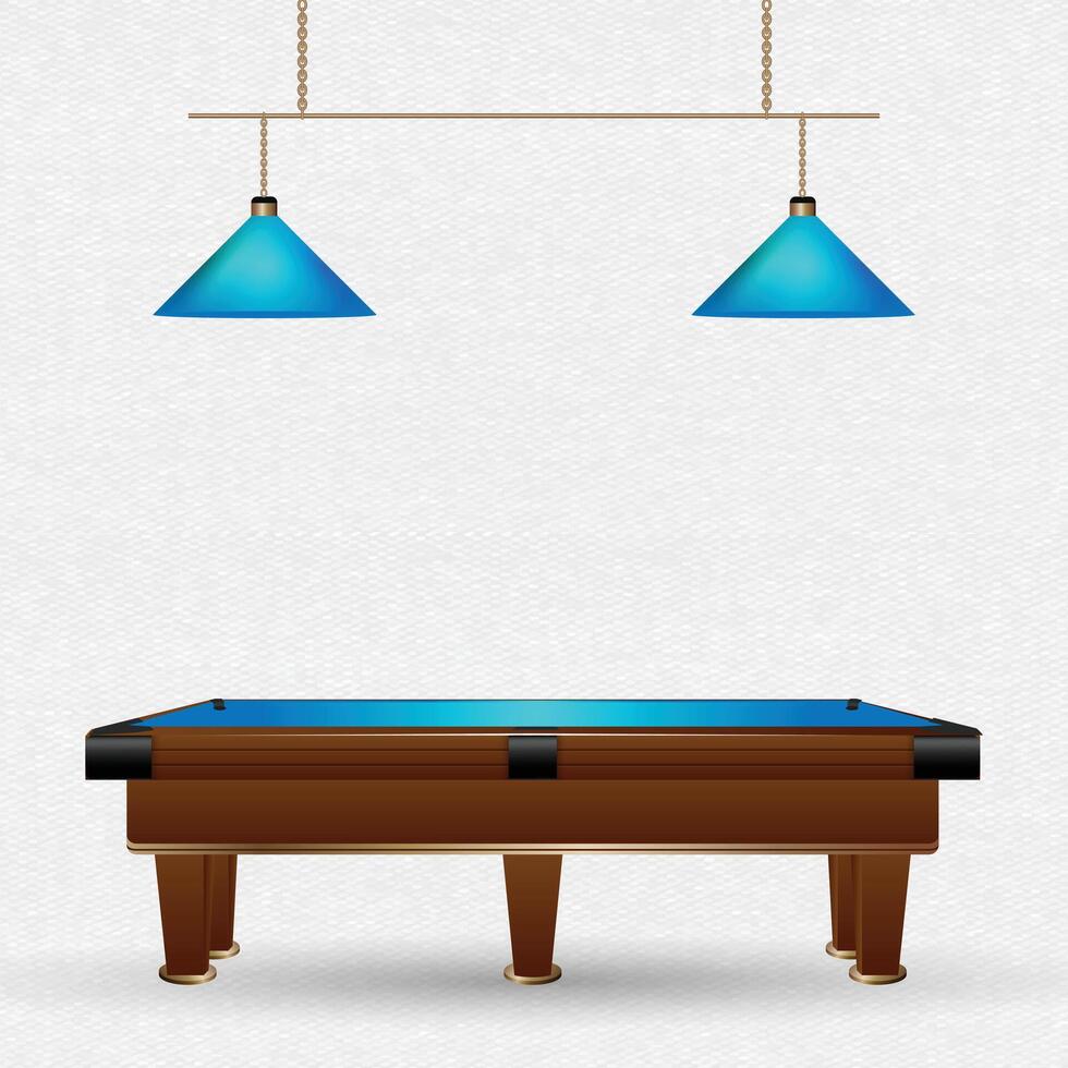 Illustration of billiard table, American billiards, snooker table blue light, illustration vector