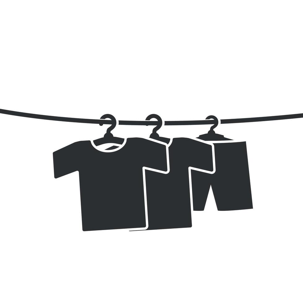 illustration of a flat design of a clothesline. vector