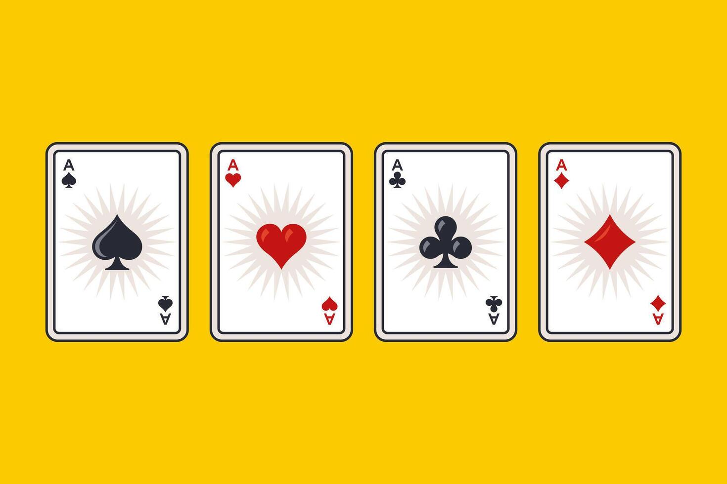 Four aces from a deck of cards. vector
