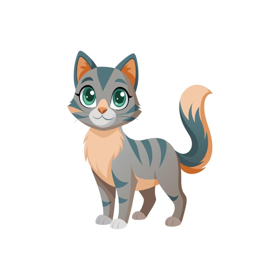 Sleek and Sassy Modern Cat Illustration Design on White Background vector