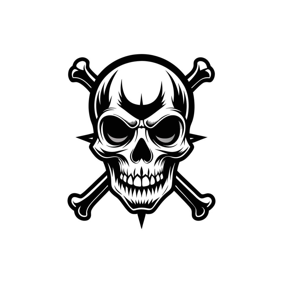 Fierce Skull Illustration Design with Intricate Details vector