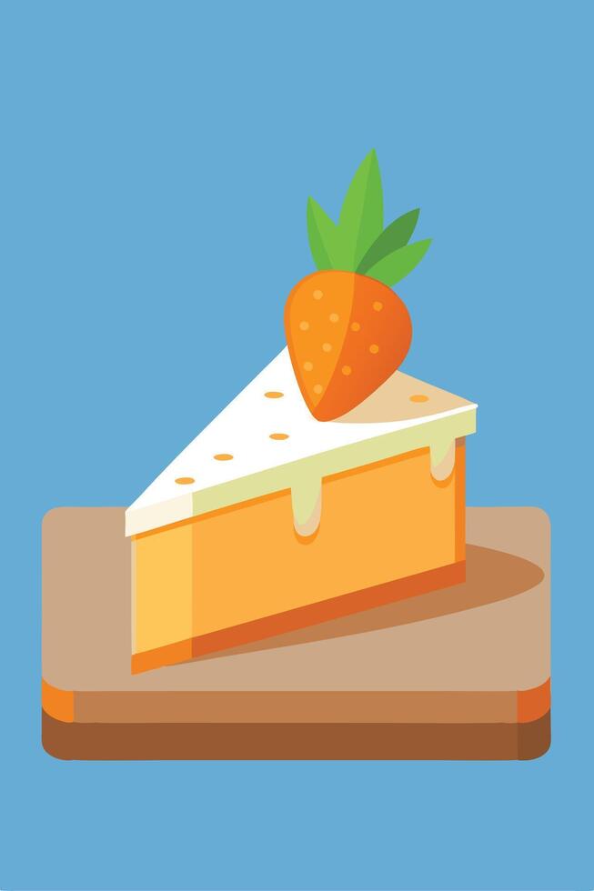 Delicious Strawberry Cheesecake Slice, Sweet Dessert Treat vector