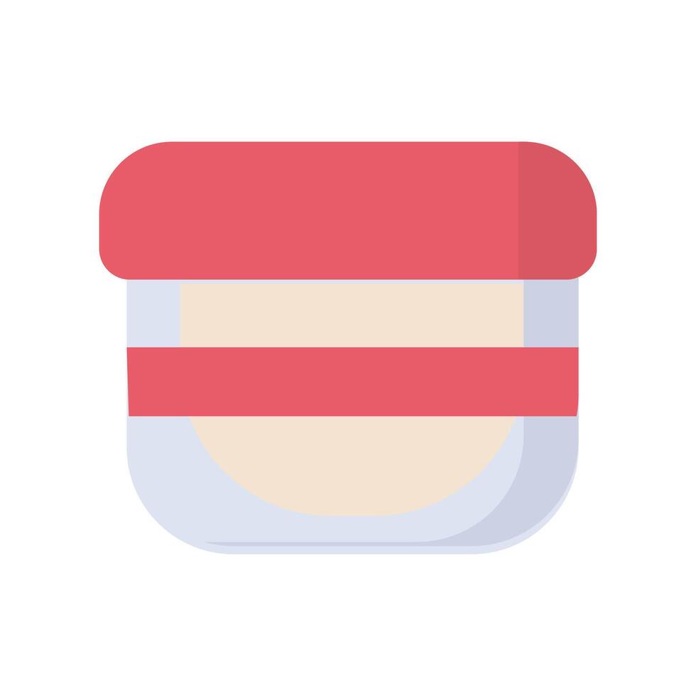 Cream in a jar with a red lid vector