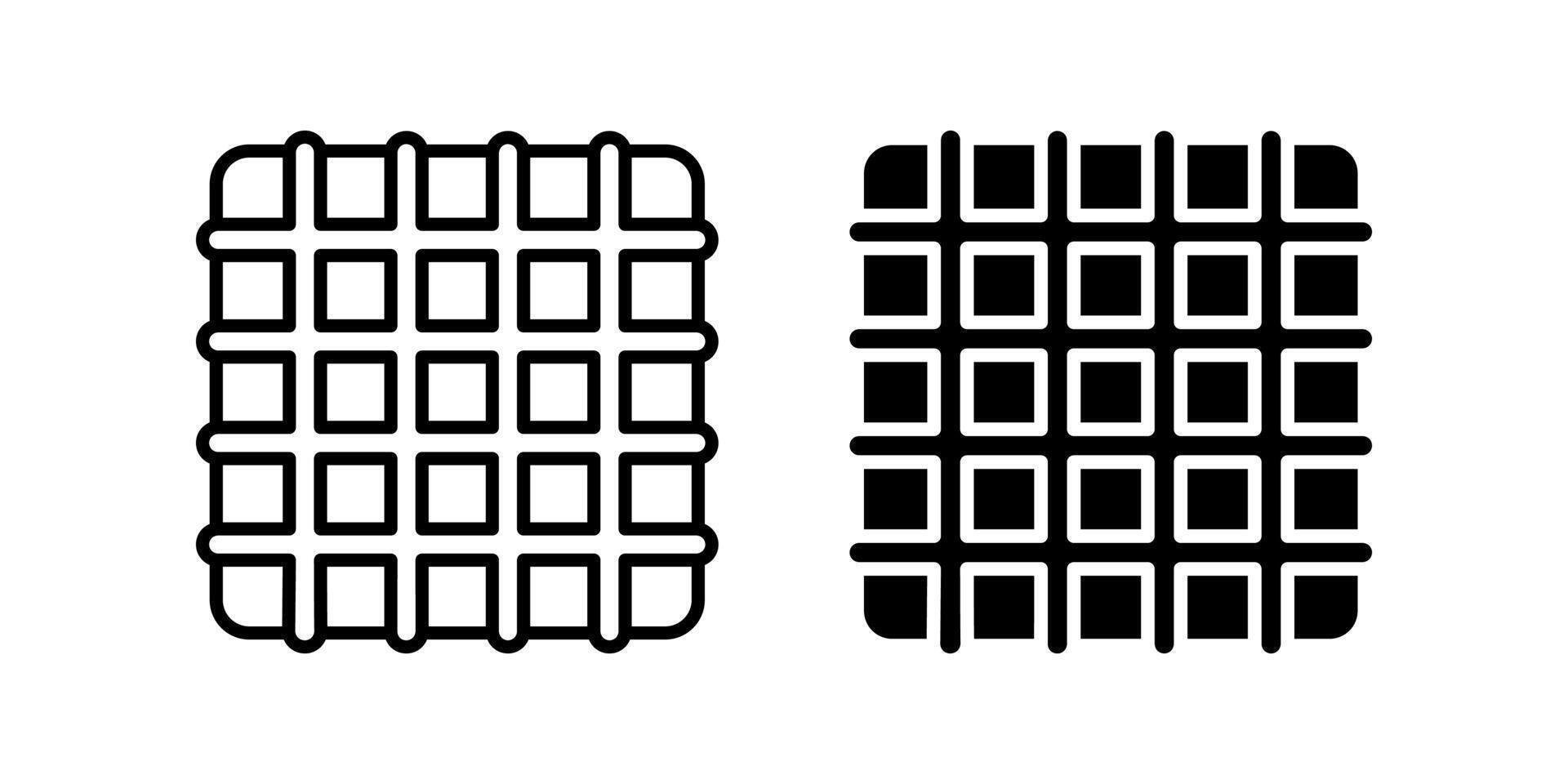 Waffle icons set. Croffle Symbol. Sweet dessert sign. for mobile concept and web design. illustration on white background vector