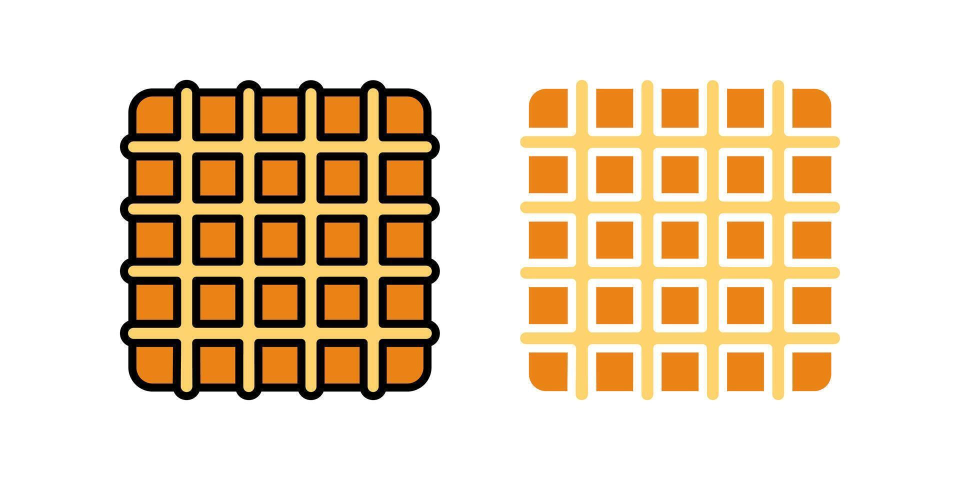 Waffle icons set. Sweet dessert sign. for mobile concept and web design. illustration on white background vector