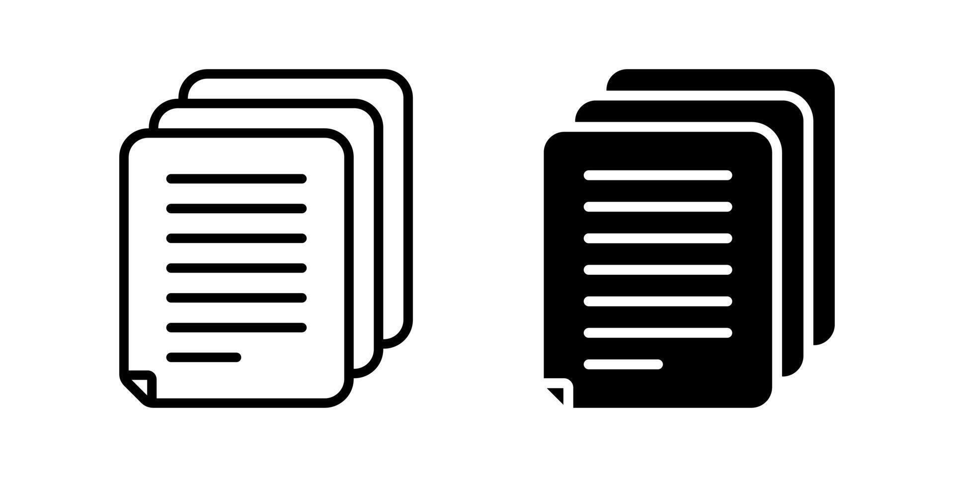 Document icon set. for mobile concept and web design. illustration vector