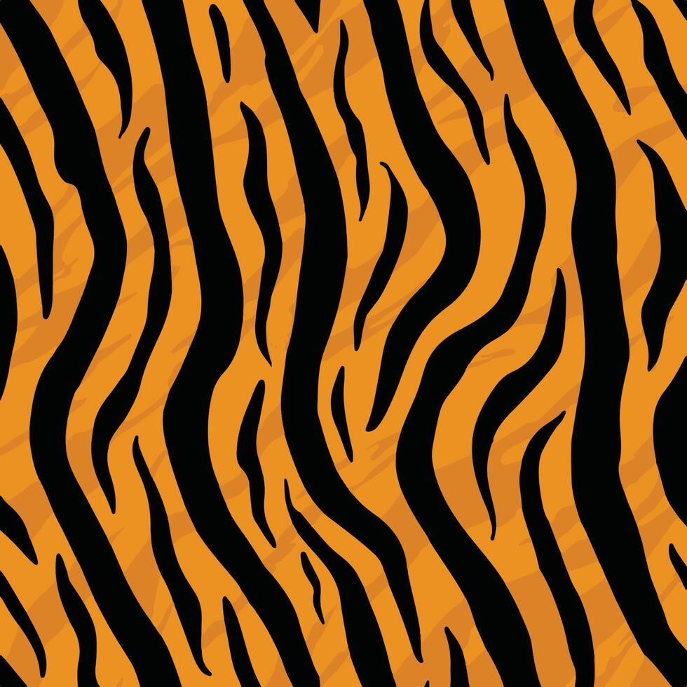 Seamless Tiger Skin Texture - Bold Wild Animal Print with Exotic Stripes vector