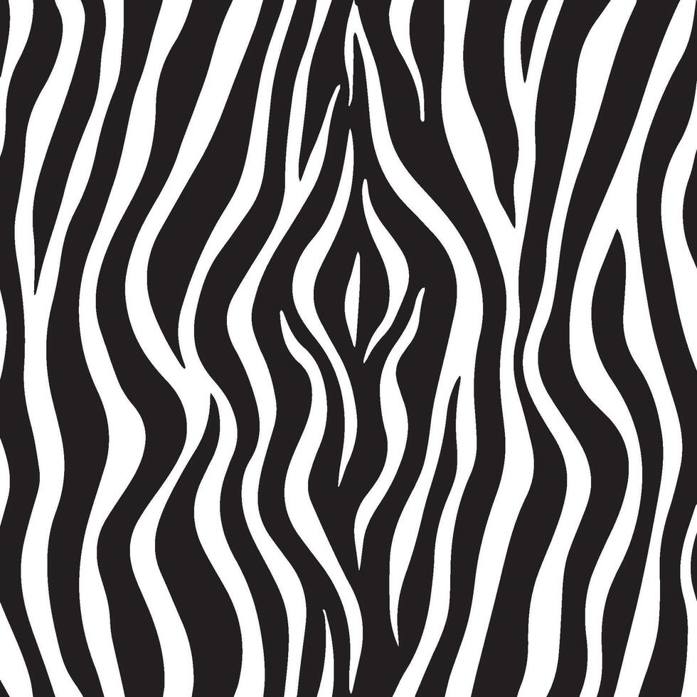 Seamless Black and White Zebra Skin Texture - Bold Striped Animal Print Design vector