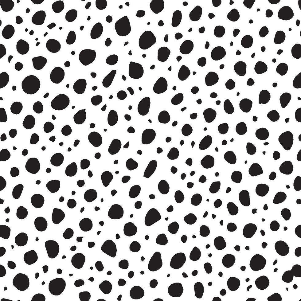 Seamless Black and White Dalmatian Skin Texture - Unique Spotted Animal Print Design vector