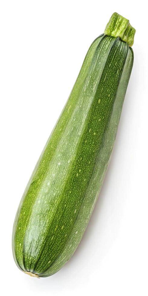 fresh green zucchini isolated on white background photo