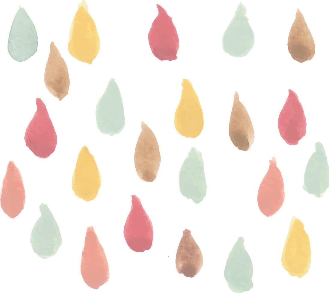 a pattern of watercolor drops on a white background vector
