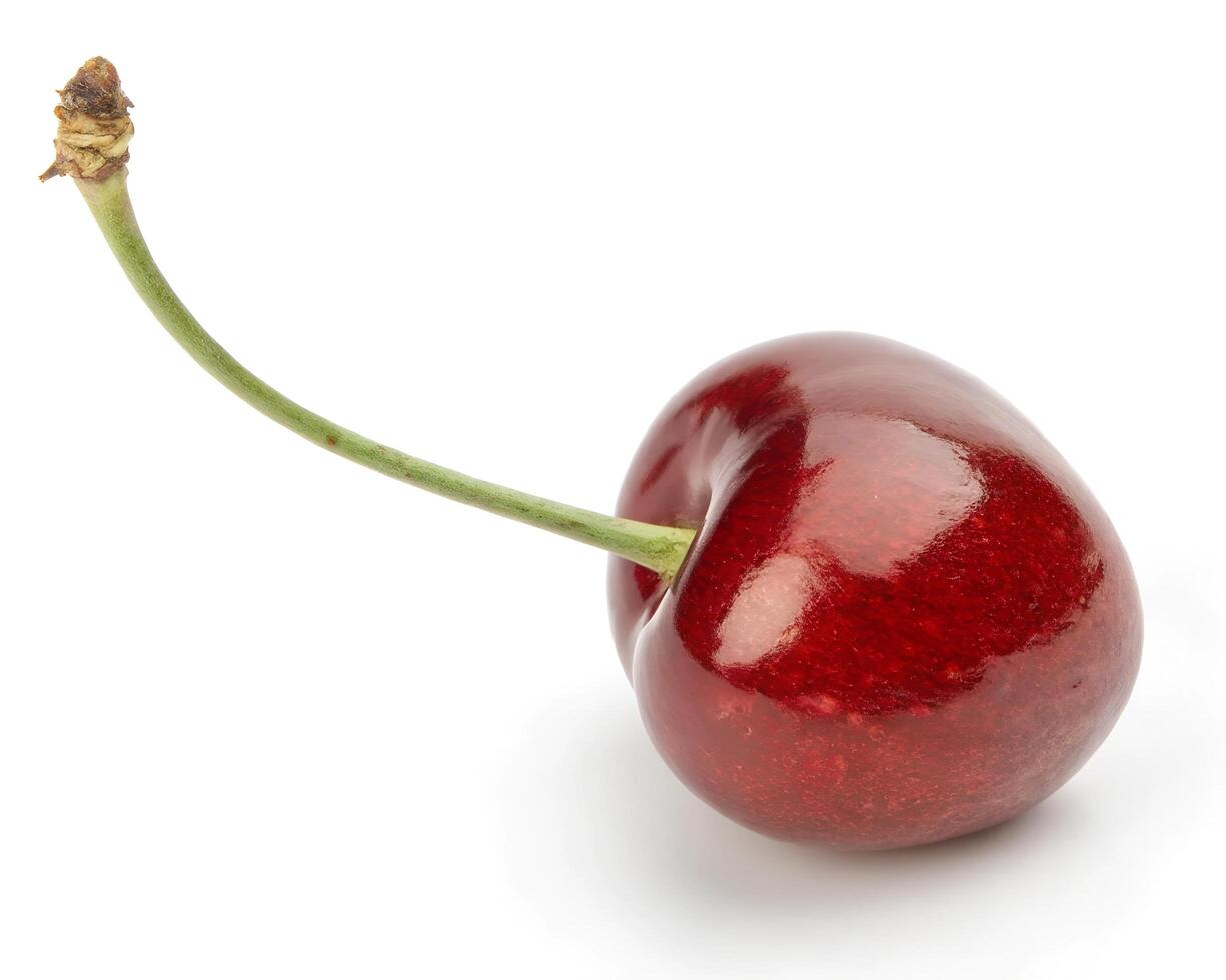 Red Cherry isolated on white background. Clipping path. photo