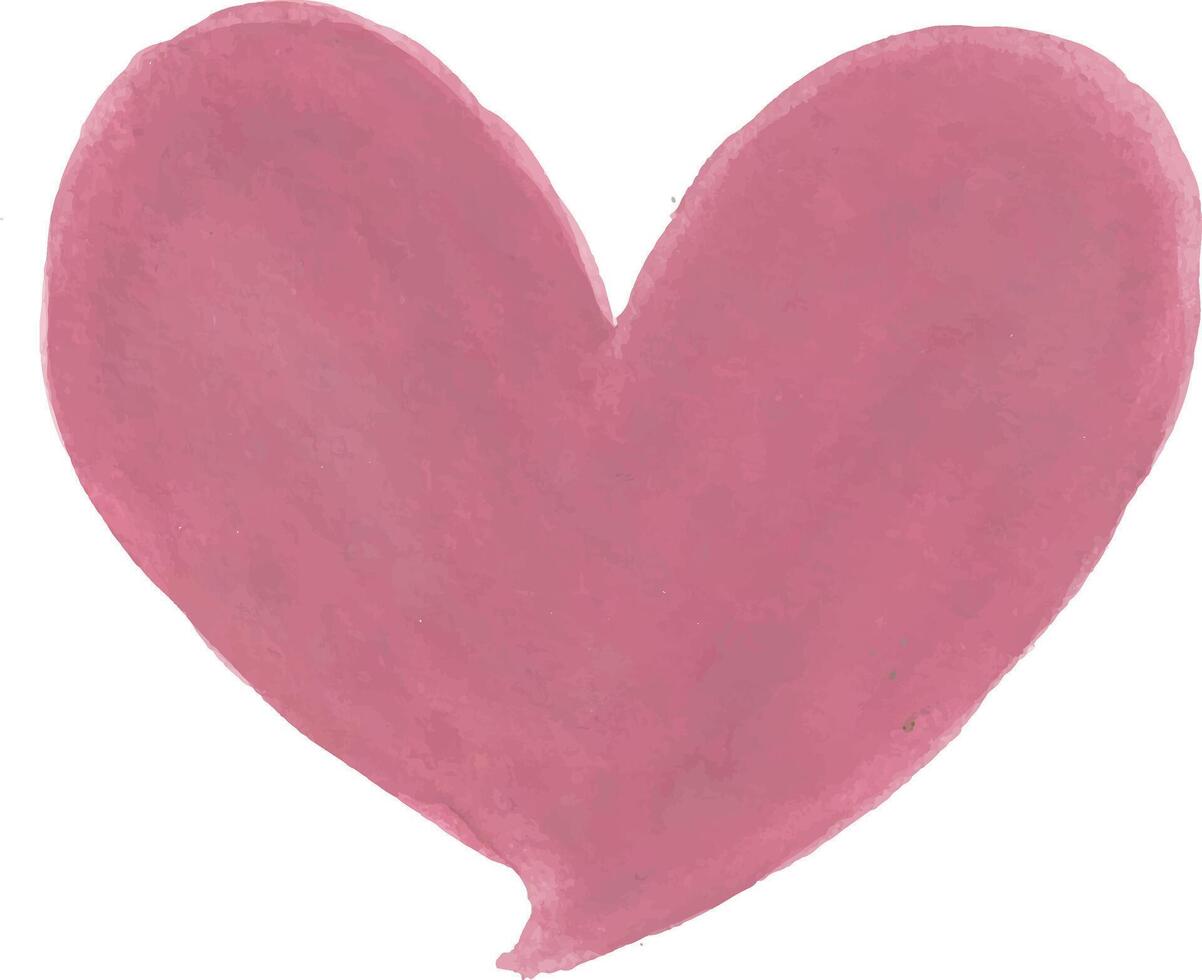 a pink heart watercolour is shown on a white background vector