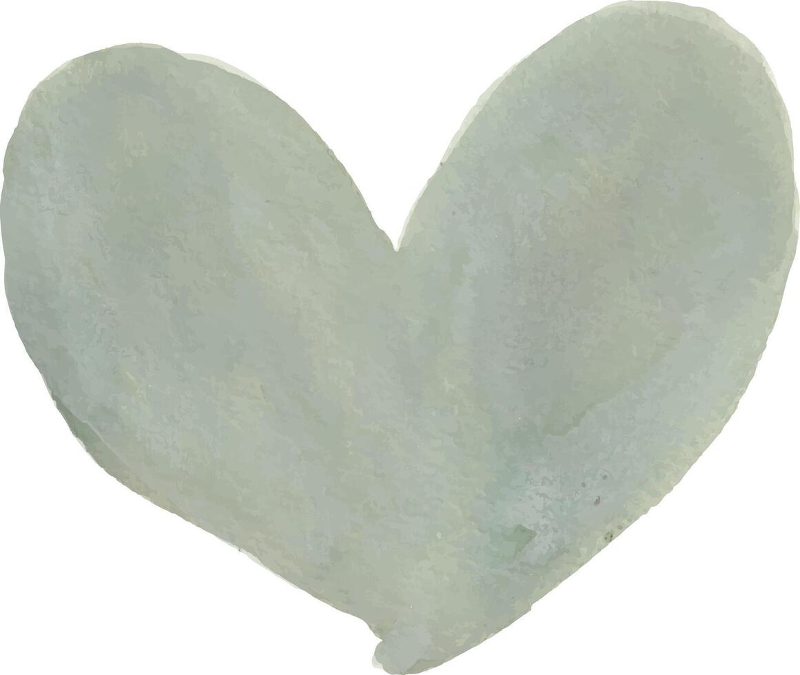 a watercolor heart shape is shown on a white background vector