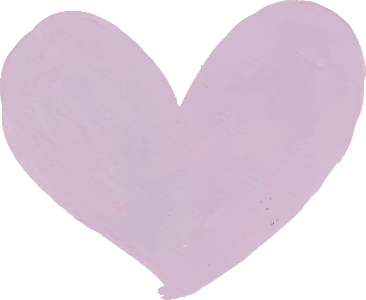 a heart painted in lavender on a white background vector