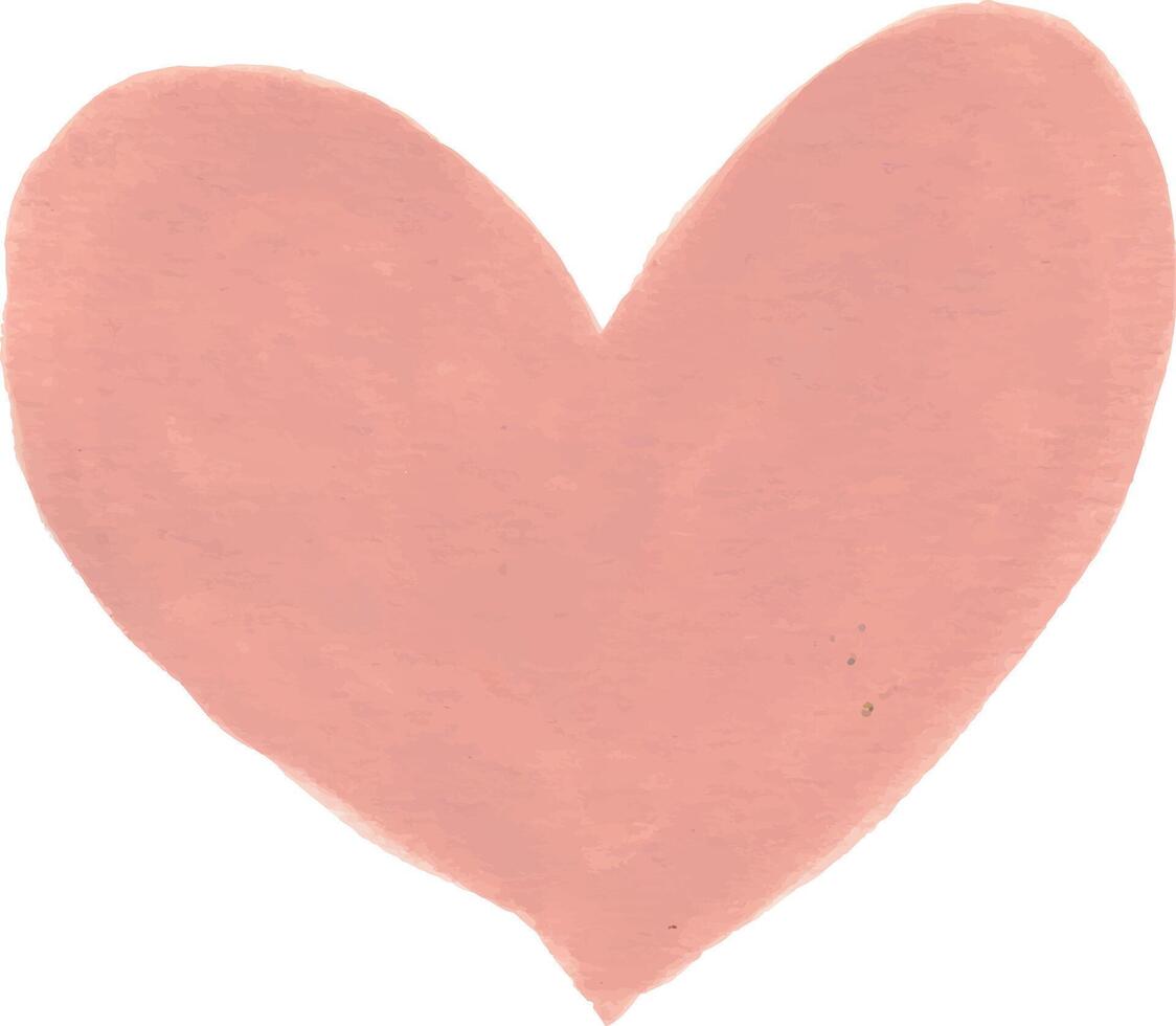 a pink heart watercolour is shown on a isolated white background vector