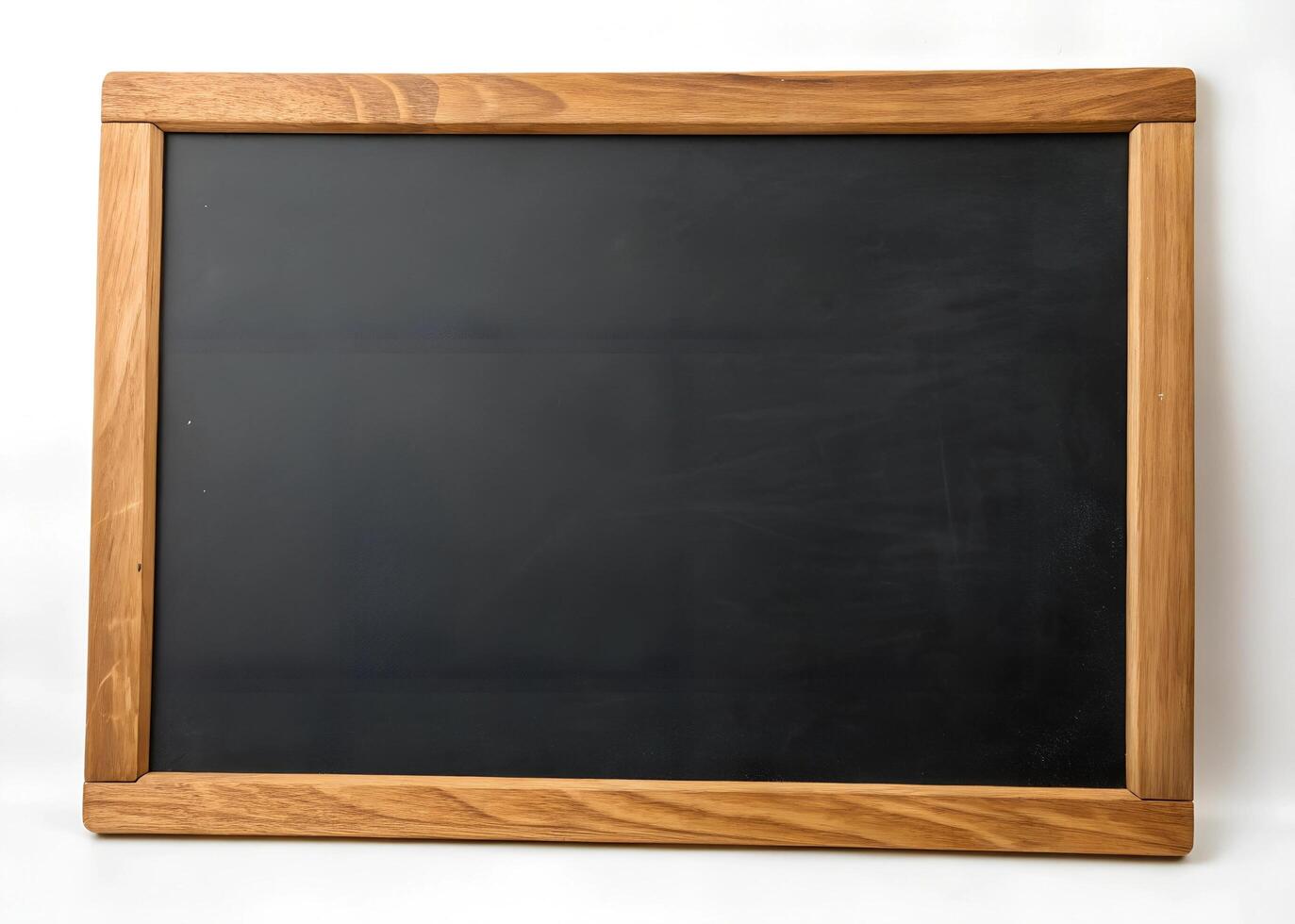 black board with wooden frame and chalk photo
