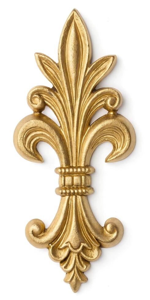 golden baroque ornament on white background photo