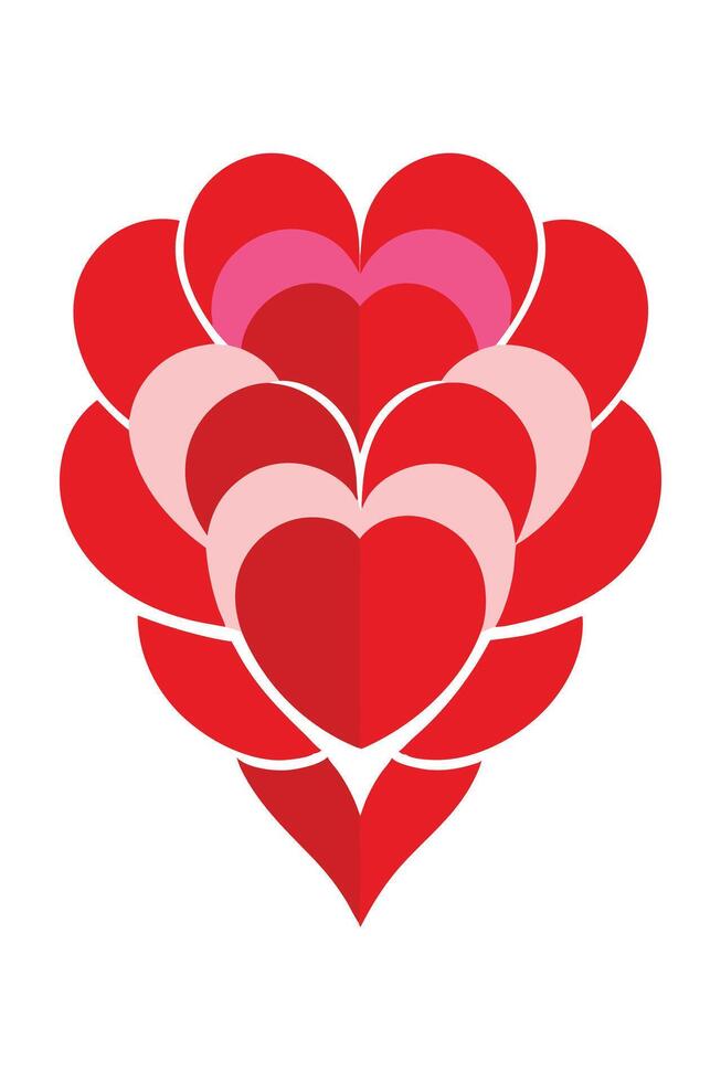 Red Hearts Love Valentines Day Romance Passion Affection Design Graphic vector