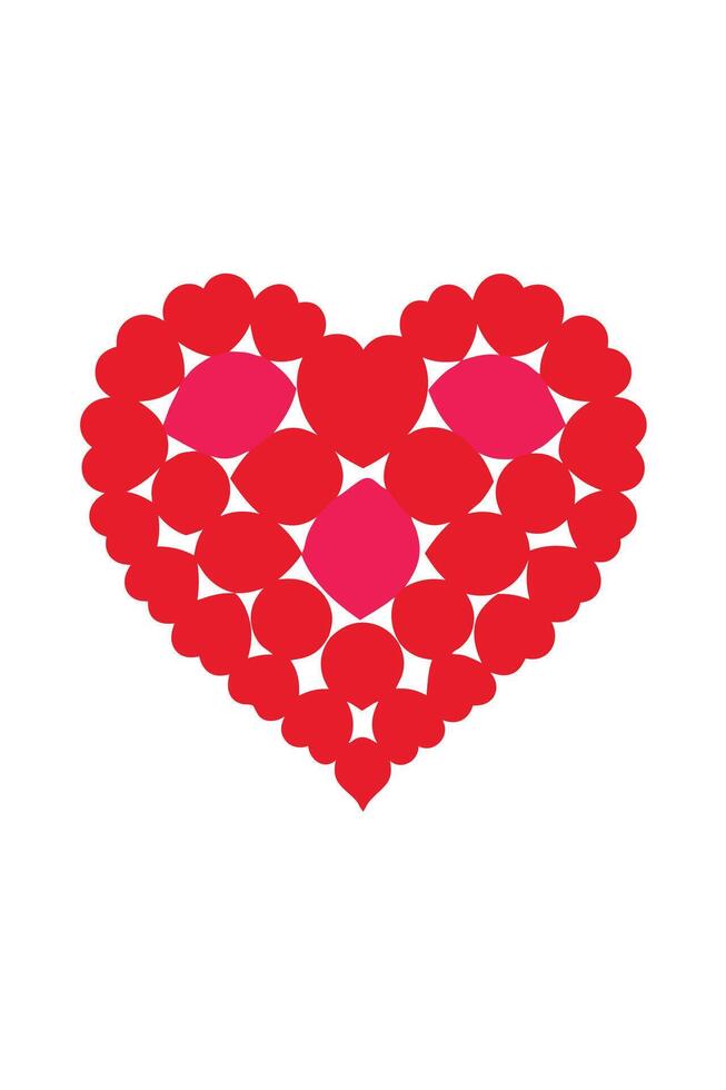 Red Heart Pattern Love, Valentines Day, Romance, Design, Abstract, Geometric, Shapes, Hearts, Affect vector