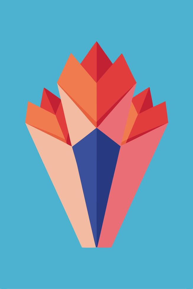 Abstract Geometric Flower, Polygonal, Colorful, Modern Art Design vector