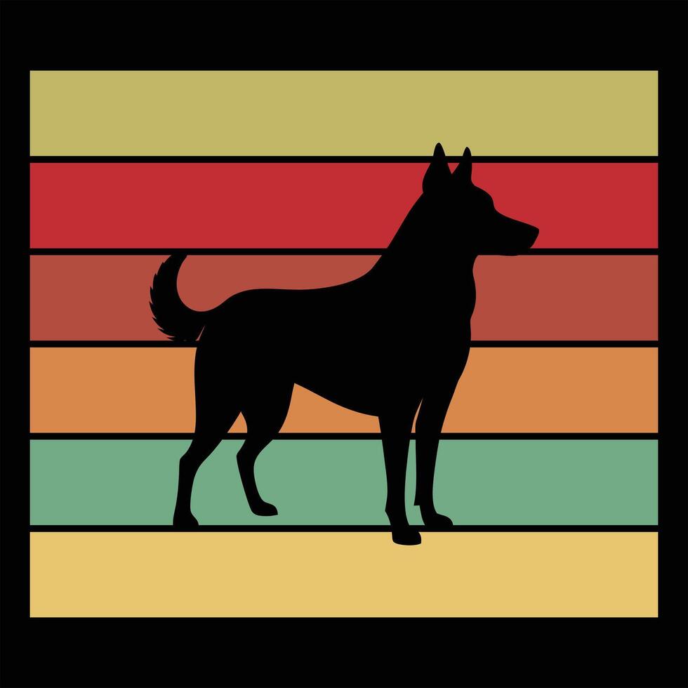 Sunset Silhouette of an Australian Cattle Dog vector
