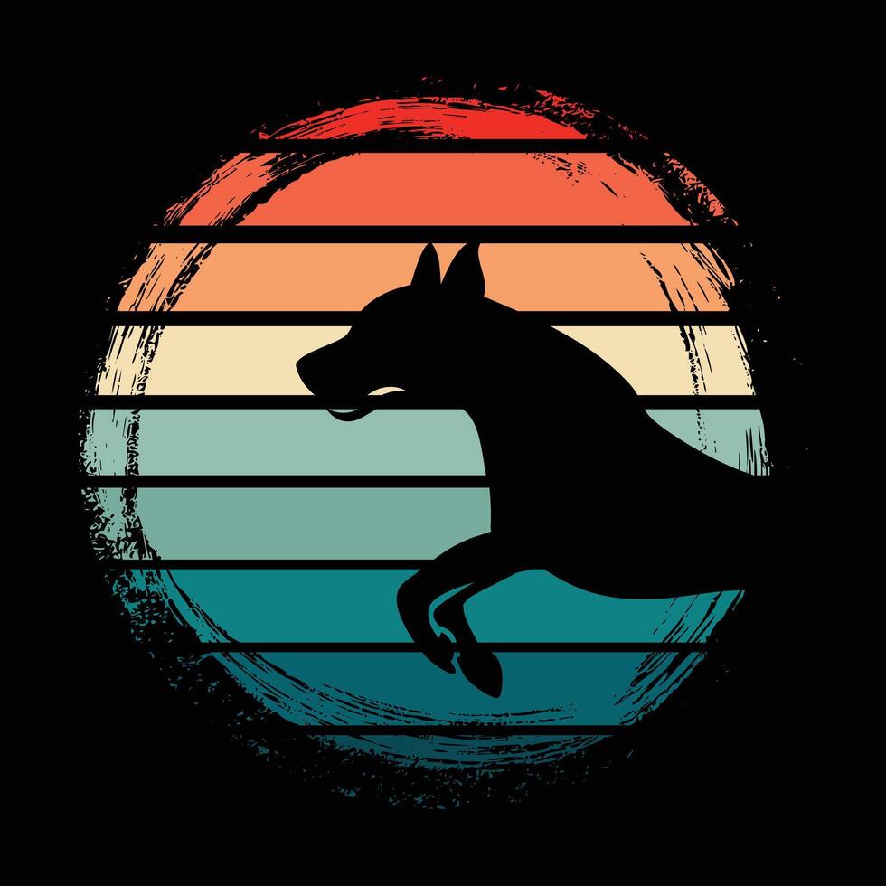 American Staffordshire Terrier in Retro Sunset Glow vector