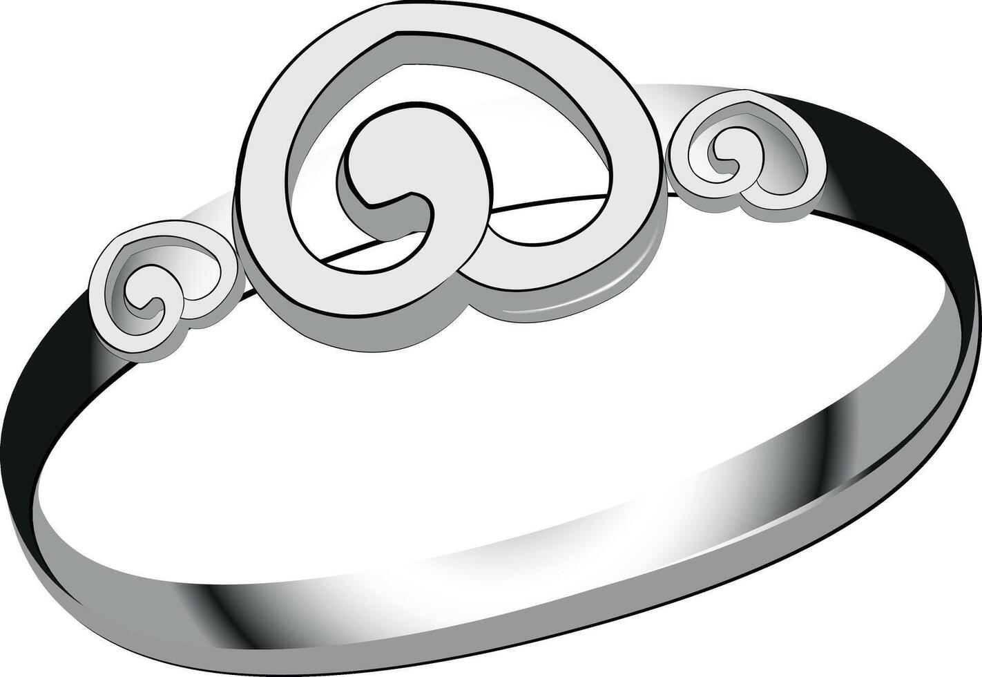 An illustration of a ring with a heart vector