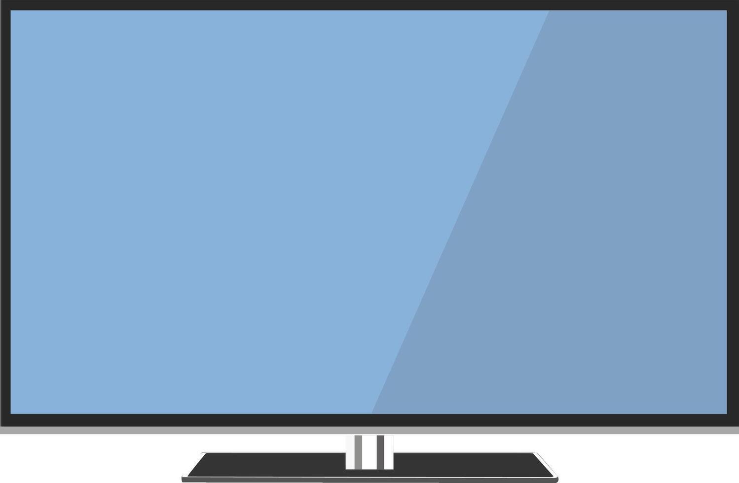 Flat tv screen with blue background illustration vector