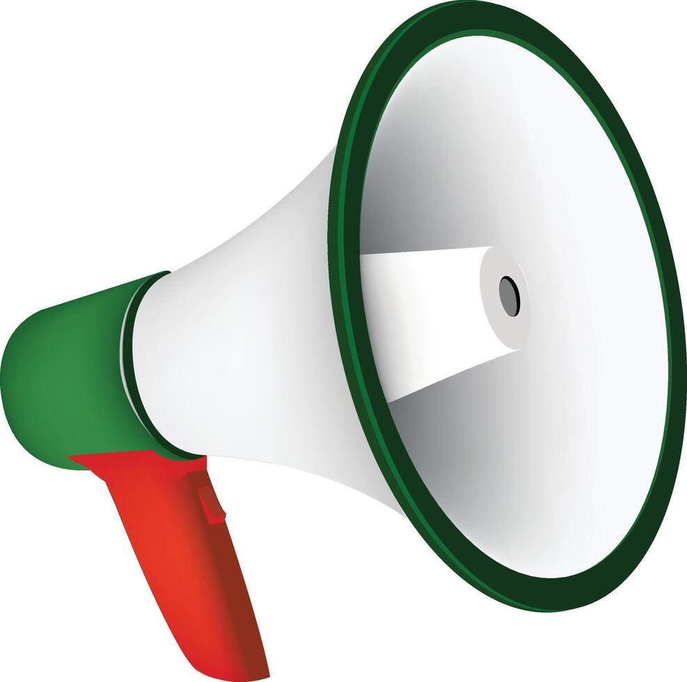 A green and red megaphone on a white background vector