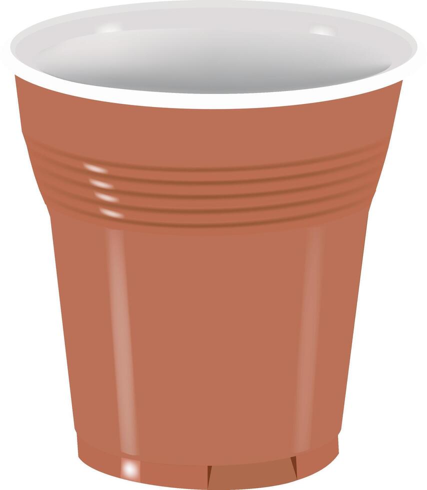 A plastic cup with a lid on a white background vector