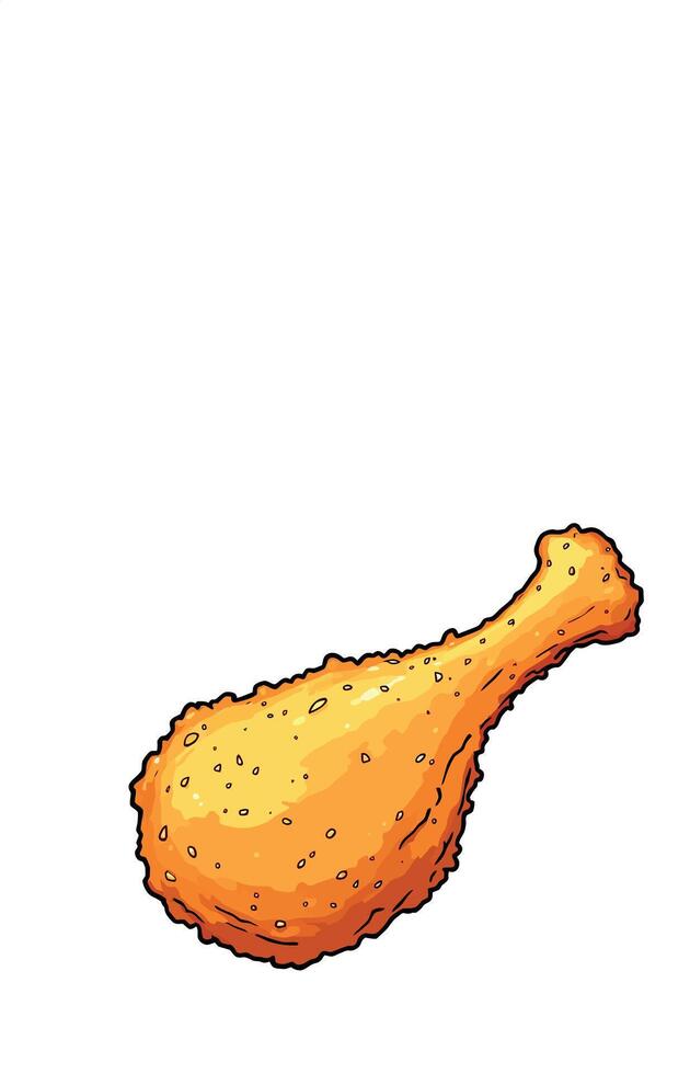 Crispy fried chicken leg representing unhealthy eating habits vector