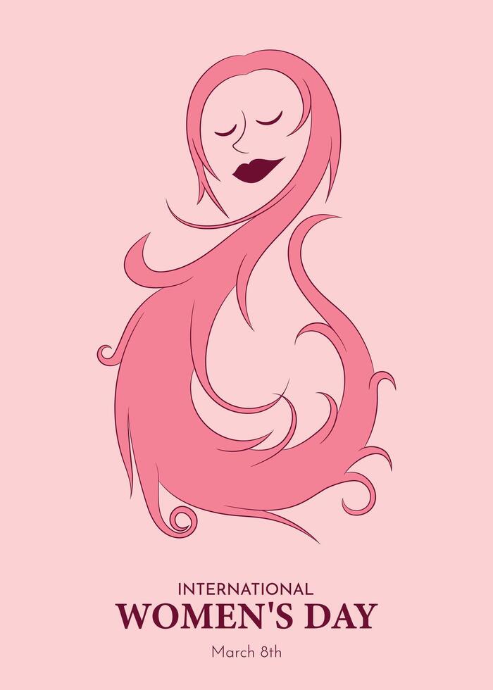 Minimalistic illustration of international women's day with abstract female face vector