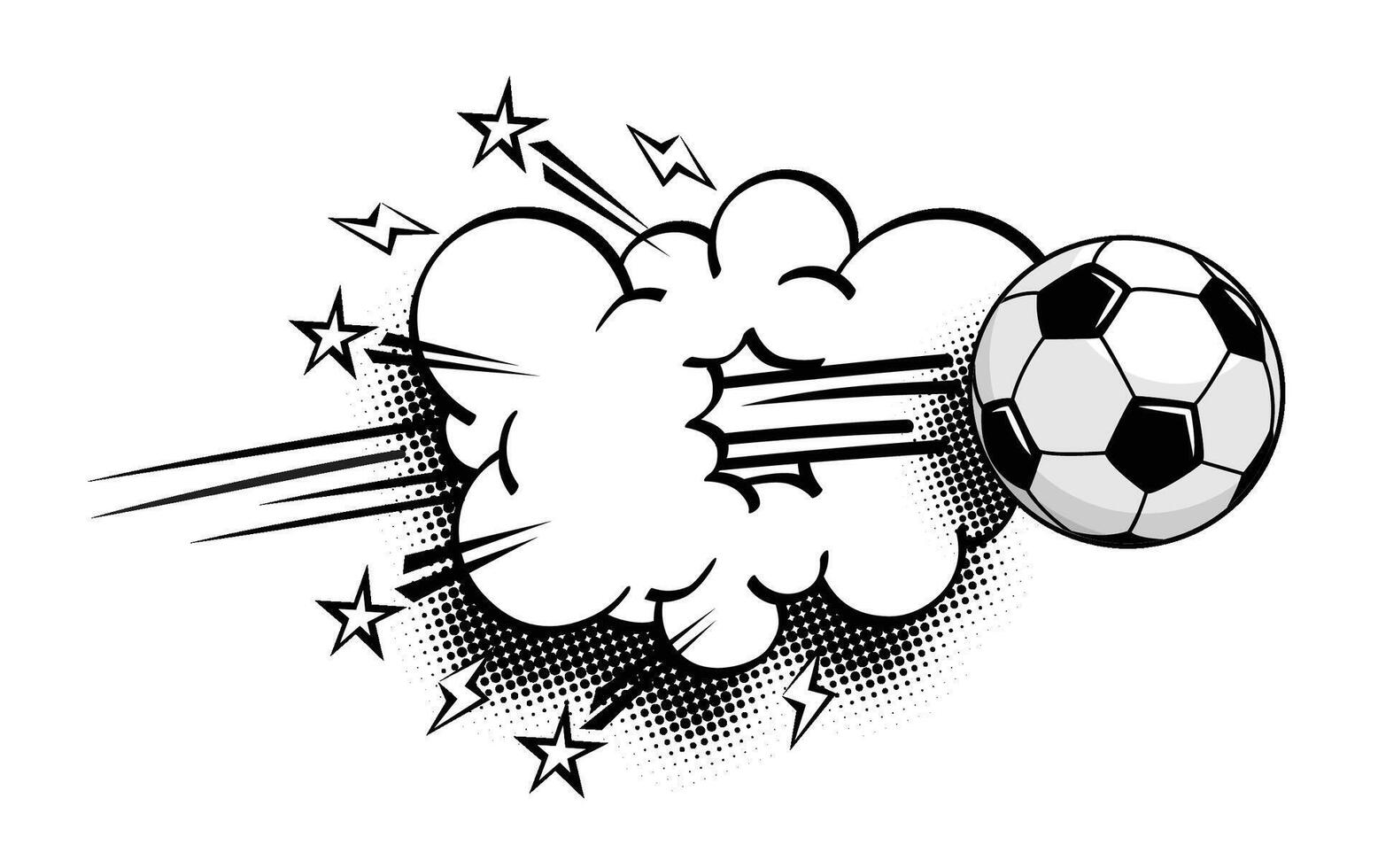 football soccer ball flies fast vector