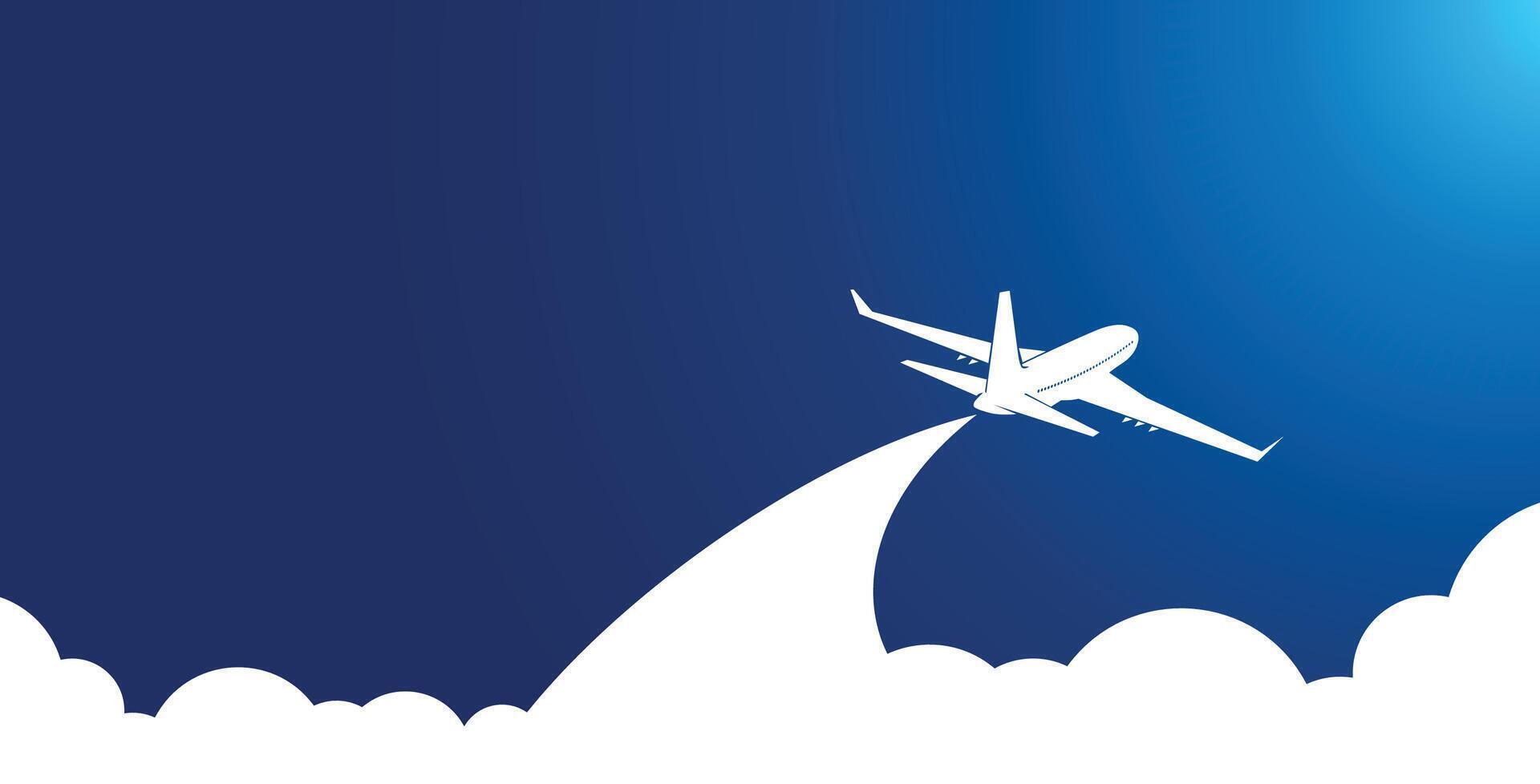 airplane in blue sky vector