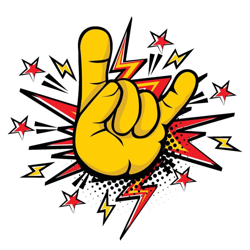 Hard rock horns fingers vector