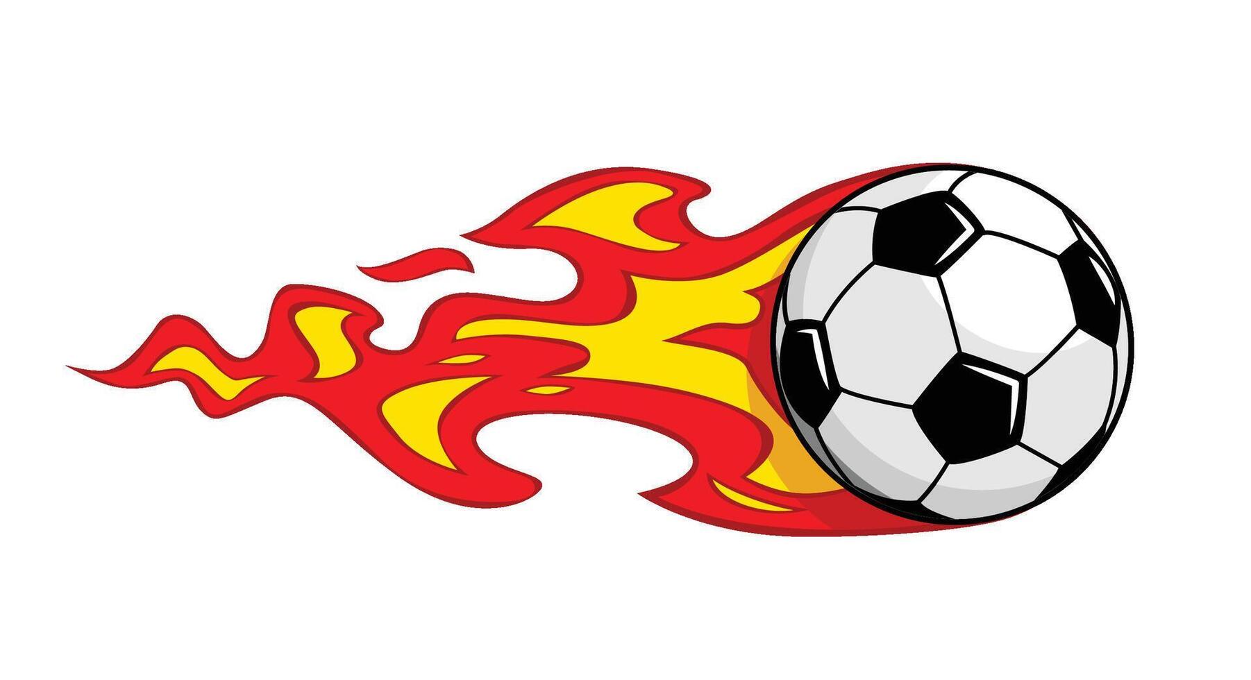 football burning soccer ball icon vector