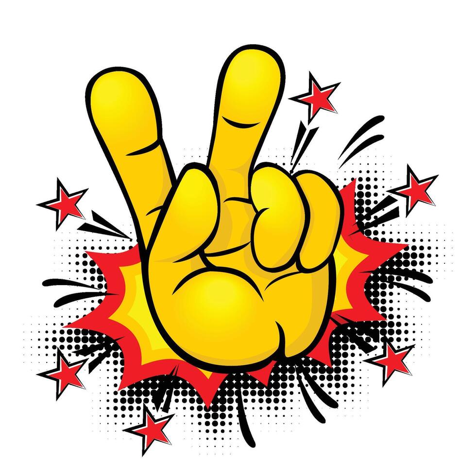 peace or victory finger sign vector